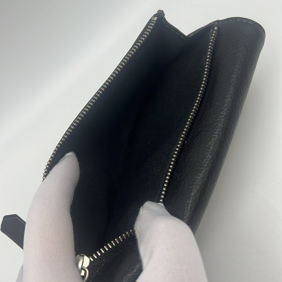 Fossil Issue No. 1954 Cowhide Leather Flap Clutch Wallet Black - Picture 5 of 15